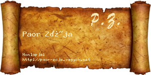 Paor Zója névjegykártya